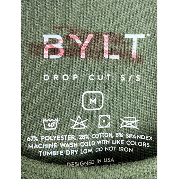 Bylt Men's Drop Cut Signature Short Sleeve Tee, Green - Size M - Picture 7 of 7